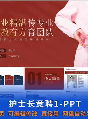 护士长竞聘1  PPT 模板可编辑护士护师护理管理竞聘资料医院管理