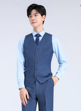 宝马领创工装马甲男蓝色西装定制西服裤子衬衫通勤工作服德诚琪美