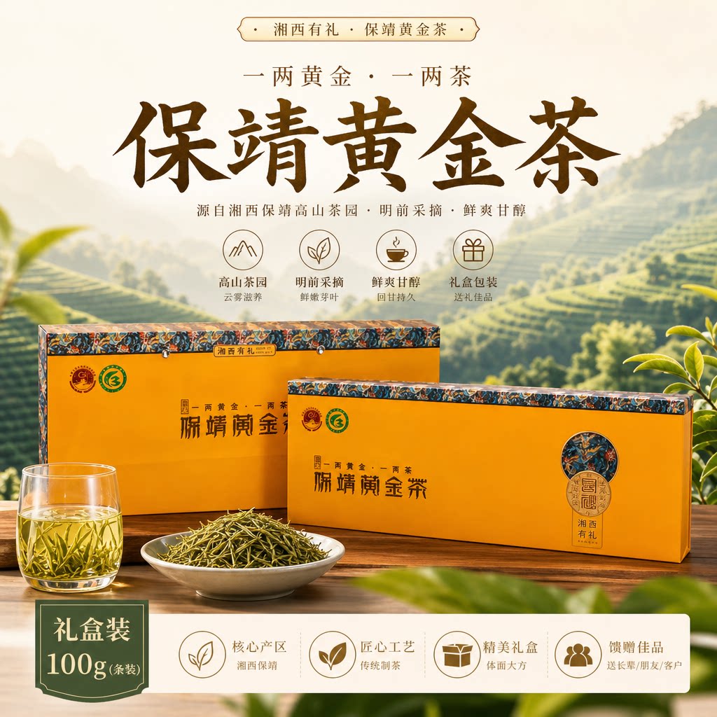 保靖黄金茶明前特级礼盒100g