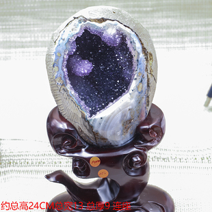 乌拉圭紫晶洞天然原石紫水晶洞摆件原矿无水泥钱袋子AWO wsi
