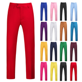 修身 春秋西裤 韩版 精品西装 子男大红色休闲裤 男士 纯色彩色黄色裤 裤
