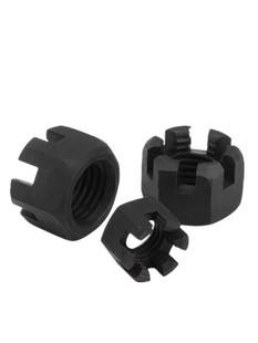 粗螺纹 细螺纹六角开槽螺母碳钢槽螺母开槽螺钉盖M6M8M10M12M14