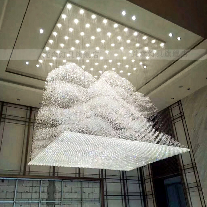 定制酒店大堂水晶灯别墅售楼部沙盘大厅灯非标工程吊灯假山造型灯