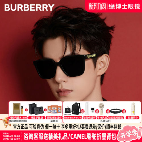 Burberry博柏利墨镜大牌男士黑超大方框女巴宝莉太阳眼镜0BE4411D