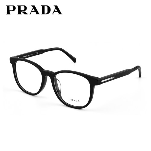 Prada普拉达眼镜框黑框圆框男女款时尚潮流板材近视镜架0PRA15VF