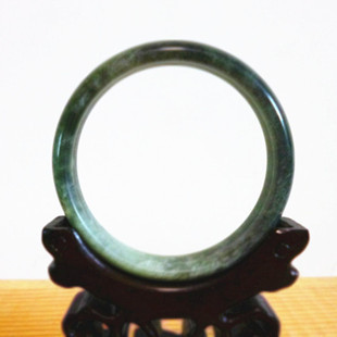古玩玉器收藏新疆和田玉青花扁条手镯内径59mm市价5000
