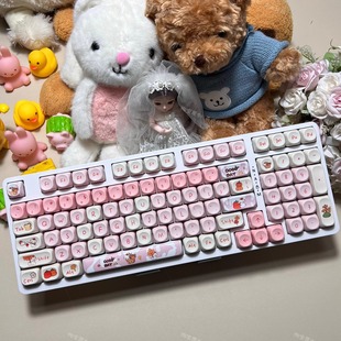 98键配列机械键盘有线客制化套件热插拔DIY键帽可爱好看女生键盘