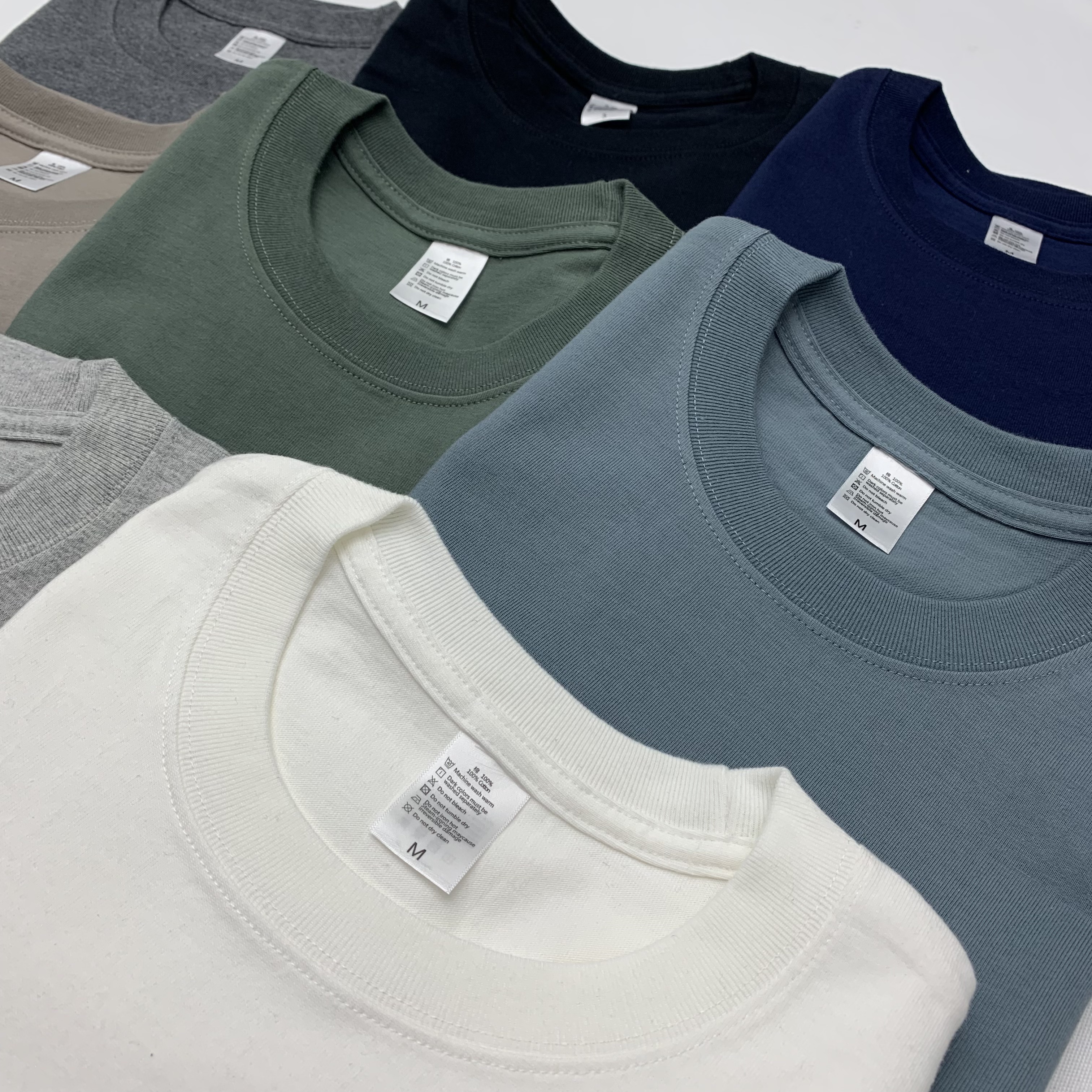 260G重磅长袖T恤男打底衫白t