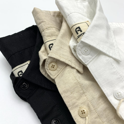 棉麻衬衫男夏季亚麻混纺日系复古