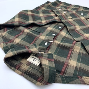 宽松休闲长袖 日式 款 男日系复古文艺青年秋季 衬衣潮女 全棉格子衬衫