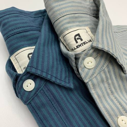 全棉牛津纺条纹衬衫男阿美咔叽