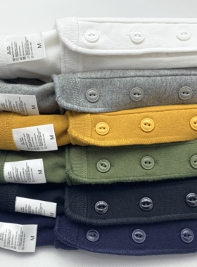 245g美式粗犷纯棉长袖T恤男阿美咔叽秋白色打底衫重磅复古亨利领