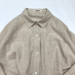 棉麻衬衫 男女中性休闲衬衣 原宿风oversize宽松圆下摆日系复古大码