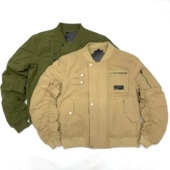 夹棉飞行短夹克男工装 军旅外套保暖日系复古螺纹领情侣棒球服女潮