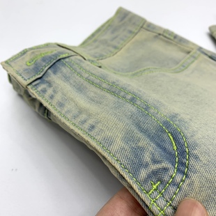 阔腿老爹裤 洗白牛仔裤 薄款 重水洗夏季 女 男阿美咔叽宽松直筒拖地裤