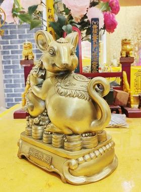 寅亥堂黄铜老鼠摆件吉祥物