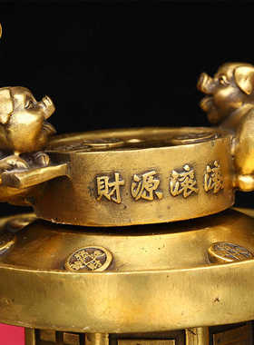 装饰工艺品客厅聚宝盆黄铜