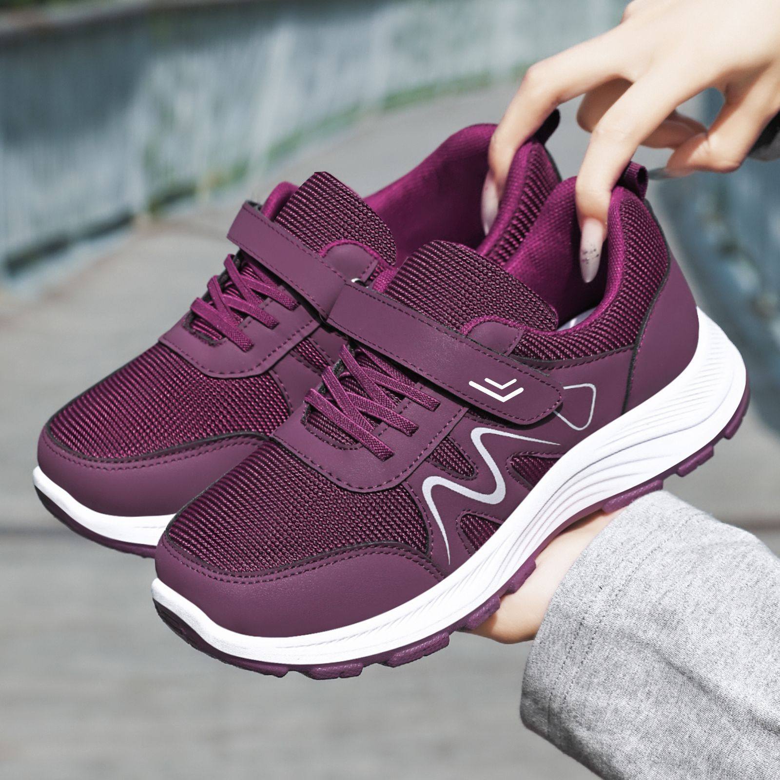 妈妈鞋健步运动女鞋老北京不累脚防滑轻便舒适单鞋魔术贴老年人鞋,女鞋,网面鞋,淘宝优惠券,粉丝福利购,淘宝优惠卷