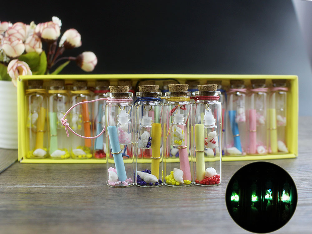 包邮12只荧光许愿瓶玻璃瓶