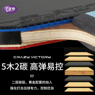 友谊729乒乓球拍超级金标八星碳素进攻兵乓球拍单拍专业级8星横拍