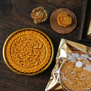 2025新款大月饼底托半斤装广式包装中秋机封袋加厚1/2斤装盒烘焙