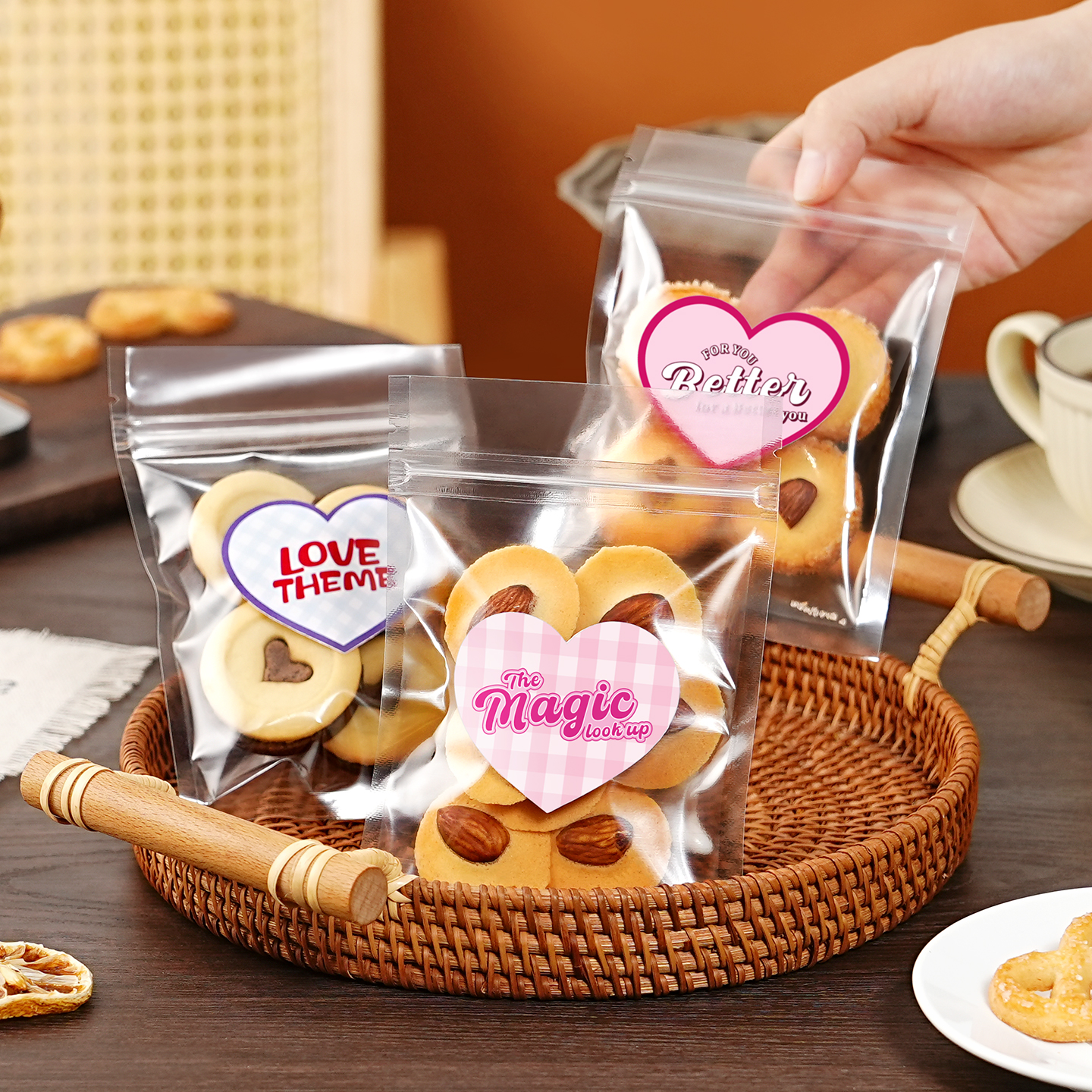 饼干包装袋曲奇糖果自封袋食品级坚果雪花酥密封拉链式分装打包袋