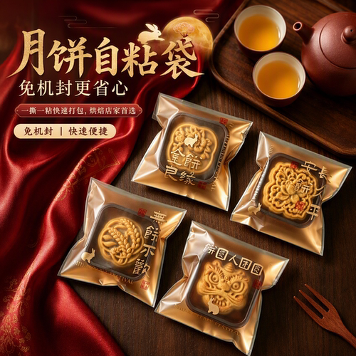 月饼包装袋和底托50克糕点自封袋