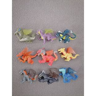 跨境拼装恶龙飞龙喷火龙西方传说龙骑士儿童恐龙模型玩具关节可动