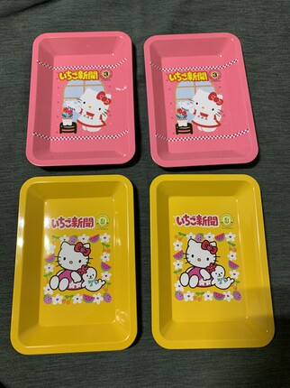 正版散货三丽鸥Hello Kitty50周年限量草莓新闻金属托盘生日礼物