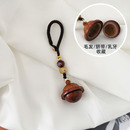 檀木宝宝胎毛纪念品自制满月发脐带保存乳牙储钥匙扣吊坠挂件收藏