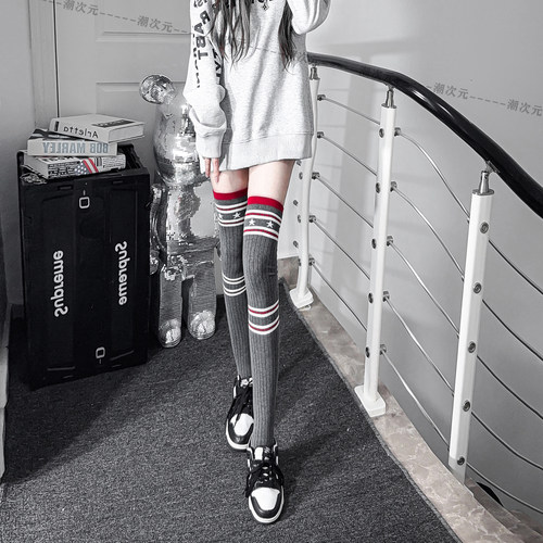 春秋女过膝高筒袜防滑显瘦长筒袜