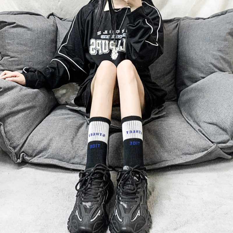 袜子中筒袜ins外穿秋冬长筒袜