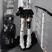 白y2k袜套堆堆袜长筒袜过膝二次元 喇叭型Lolita洛丽塔针织腿套jk