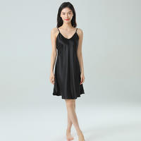 2026 100% mulberry silk true silk sleeping dress for women, solid color halter sexy pajamas, comfortable and smooth home wear thumbnail 5