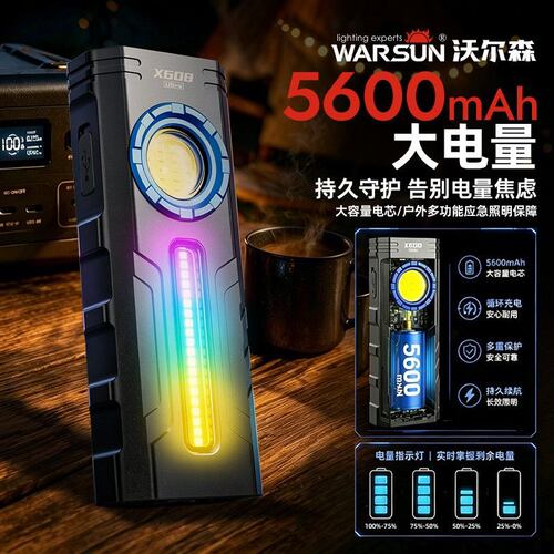 沃尔森X608S强光远射户外手电筒