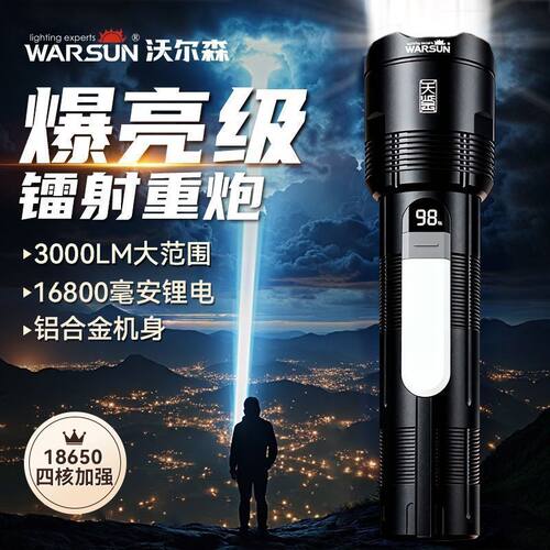 沃尔森应急强光手电筒SP07S超亮