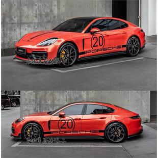 保时捷帕拉梅拉车门数字贴纸拉花taycan 718机盖车身侧裙贴纸 911