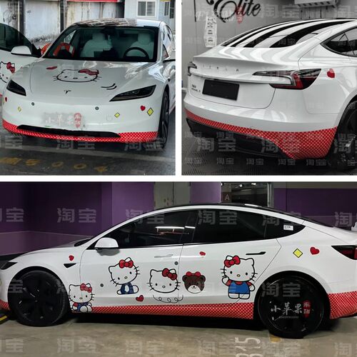 特斯拉model3车贴拉花毛