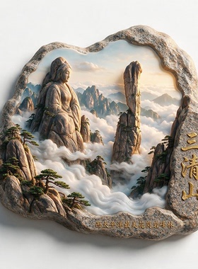 三清山浮雕新款金属冰箱贴江西上饶城市旅游景点纪念品磁贴伴手礼