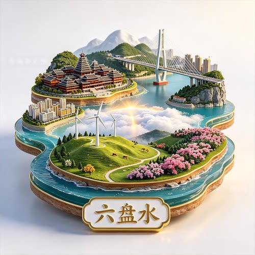 六盘水浮雕新款金属冰箱贴贵州文创城市地标旅游纪念品磁贴伴手礼