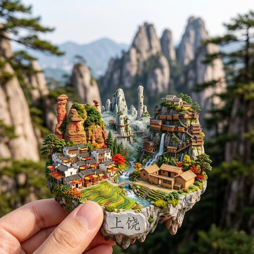 上饶浮雕新款金属冰箱贴江西文创旅游景点纪念品装饰磁吸贴伴手礼