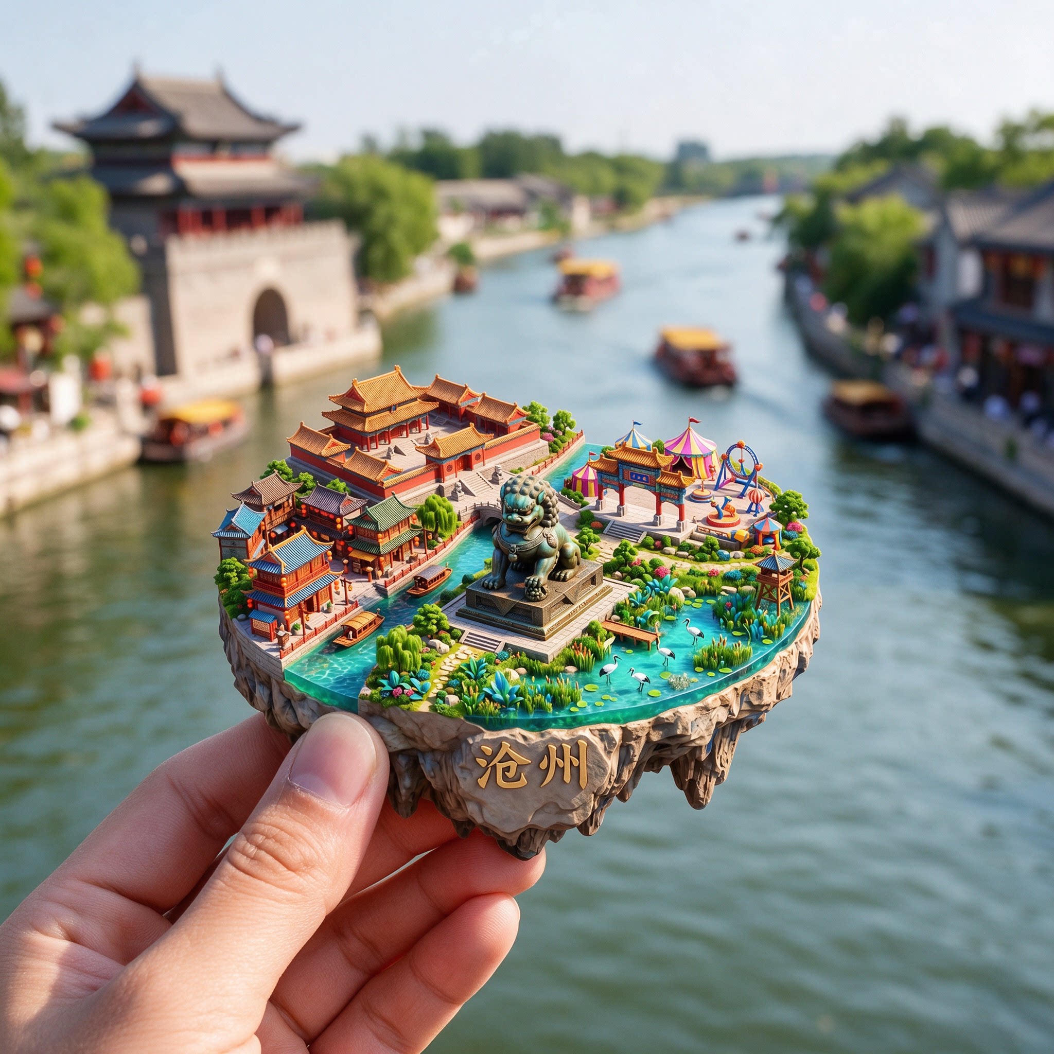沧州浮雕新款金属冰箱贴铁狮子河北城市旅游景点磁吸贴送人伴手礼