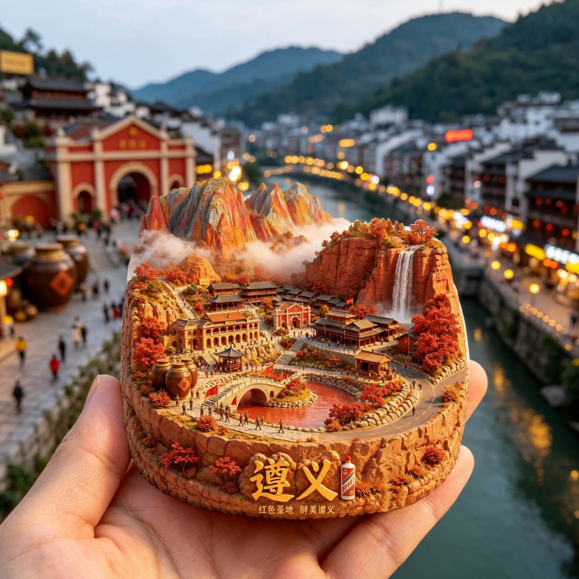 遵义浮雕新款金属冰箱贴贵州乌江寨城市地标旅游景点纪念品磁吸贴