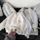 春装 洋气时髦韩版 卡通刺绣男女童休闲运动两件套 卫衣套装 儿童时尚