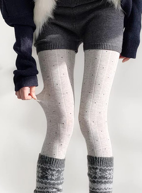 韩系波点竖纹微透连裤袜女 微压显瘦不掉档打底裤袜纯色温柔长袜