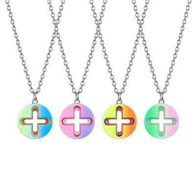 珐琅渐变滴釉吊坠项链