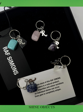 （TPISY现货）RAF SIMONS 21SS 天然玛瑙石宝石水晶R字LOGO耳环