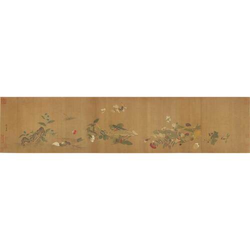 名画复制品赵昌锦灰堆图八破图工笔画草虫国画艺术微喷临摹装饰画