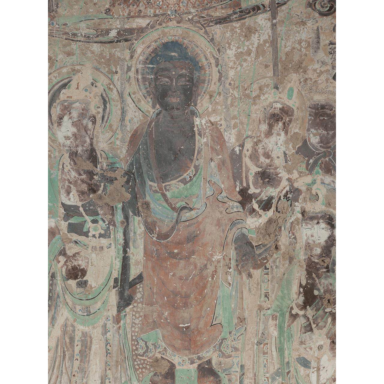 敦煌壁画莫高窟药师经变图七身药师佛微喷复制临摹画稿供奉佛画