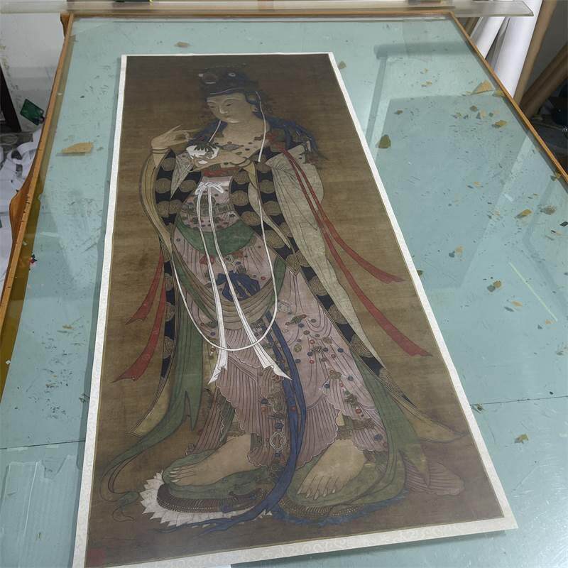 宋代 观音大士像杨柳观音像高清微喷复制佛画工笔临摹画稿装饰画